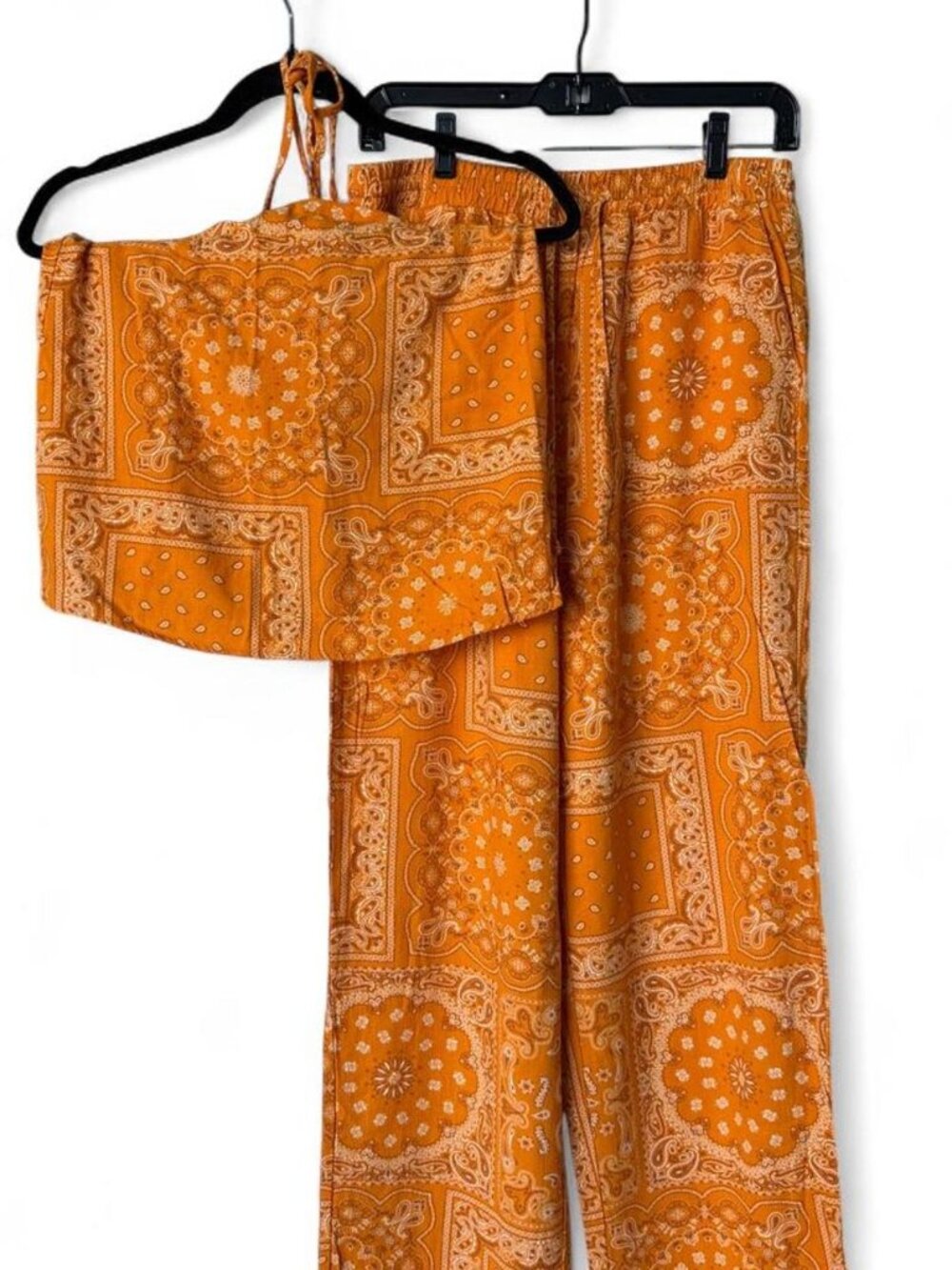 Orange Bandana Print Matching Set